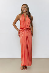 Through My Soul Halter Maxi Dress Orange