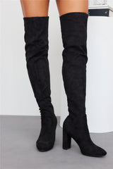 Billini Cannon Over The Knee Boots Black Suede