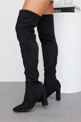 Billini Cannon Over The Knee Boots Black Suede