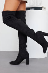Billini Cannon Over The Knee Boots Black Suede