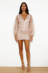 Queen Status Sequin Mini Dress Bronze