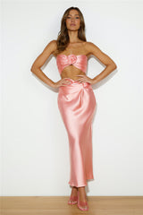 Vips Accepted Satin Crop Top Pink