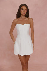 Dewdrop Dreams Strapless Mini Dress White