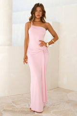 Love This Feeling One Shoulder Maxi Dress Pink