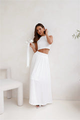 Linked Together Maxi Skirt White