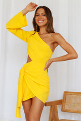 Runaway Ava Mini Dress Yellow