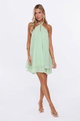 Lucky Charm Halter Mini Dress Mint