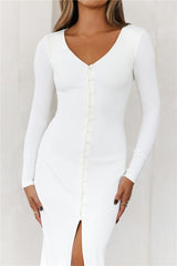 Your Style Guide Long Sleeve Maxi Dress White