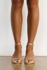 Rae Heel Sandals Gold Leather