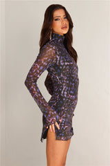 Runaway Jordi Mini Dress Iris Oxana Print