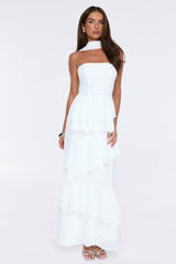 Special Occasion Strapless Maxi Dress White