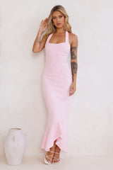 Good Conversation Halter Maxi Dress Pink
