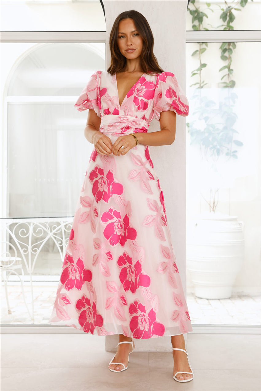 Electric Rose Maxi Dress Pink