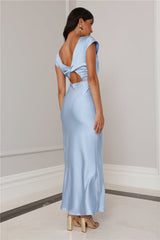 Because You'Re Special Satin Maxi Dress Blue