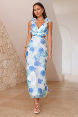 Floral Enchantment Maxi Dress White