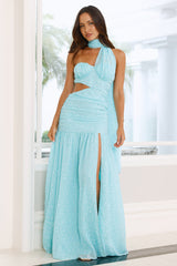 What A Girl Loves Strapless Maxi Dress Blue