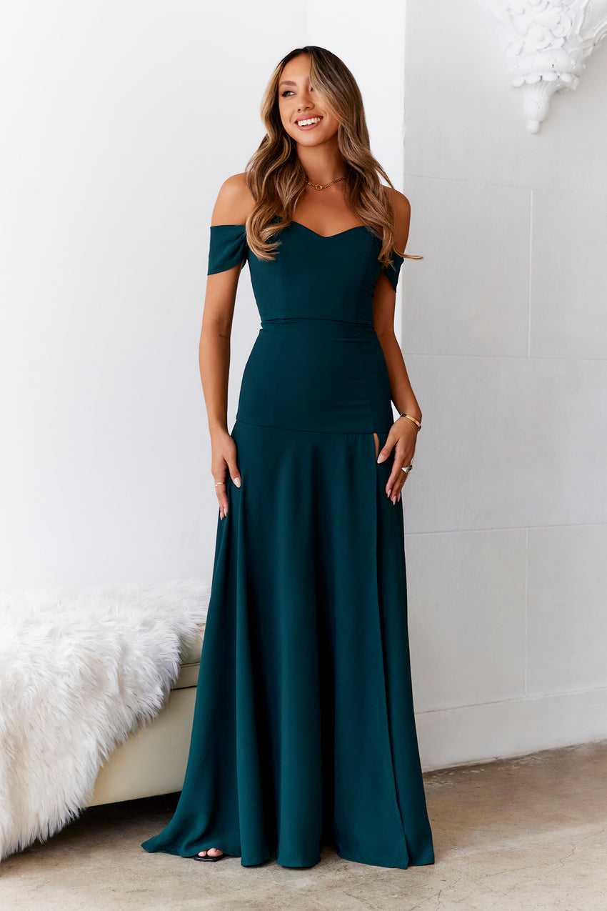 Blushing Cinderella Maxi Dress Green