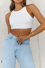 Base The Classic Crop Top White